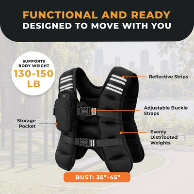 BalanceFrom 12 lb Weighted Nylon Tactical Vest with Quick Release & Phone Pouch