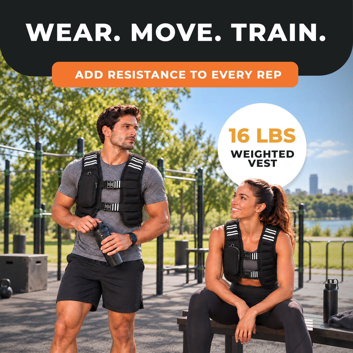 BalanceFrom 16 lb Weighted Nylon Tactical Vest with Quick Release & Phone Pouch