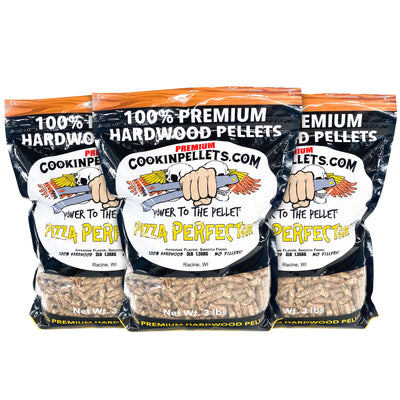 CookinPellets Pizza Perfection Wood Pellets, Indoor Outdoor Smoker, 3Lbs, 3 Pack