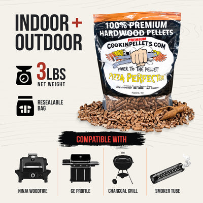 CookinPellets Pizza Perfection Wood Pellets for Indoor & Outdoor Smoker, 3Lbs - VMInnovations
