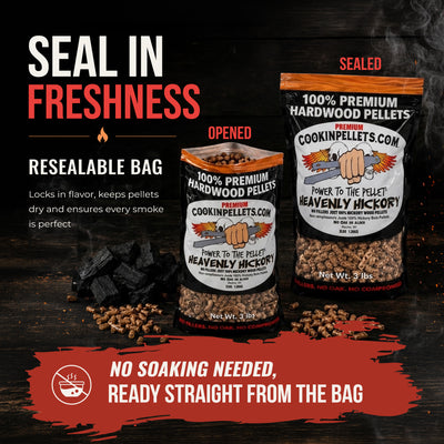 CookinPellets Natural Hardwood BBQ Grill Pellets, 5 Flavor Bundle, 25 3 lb Bags