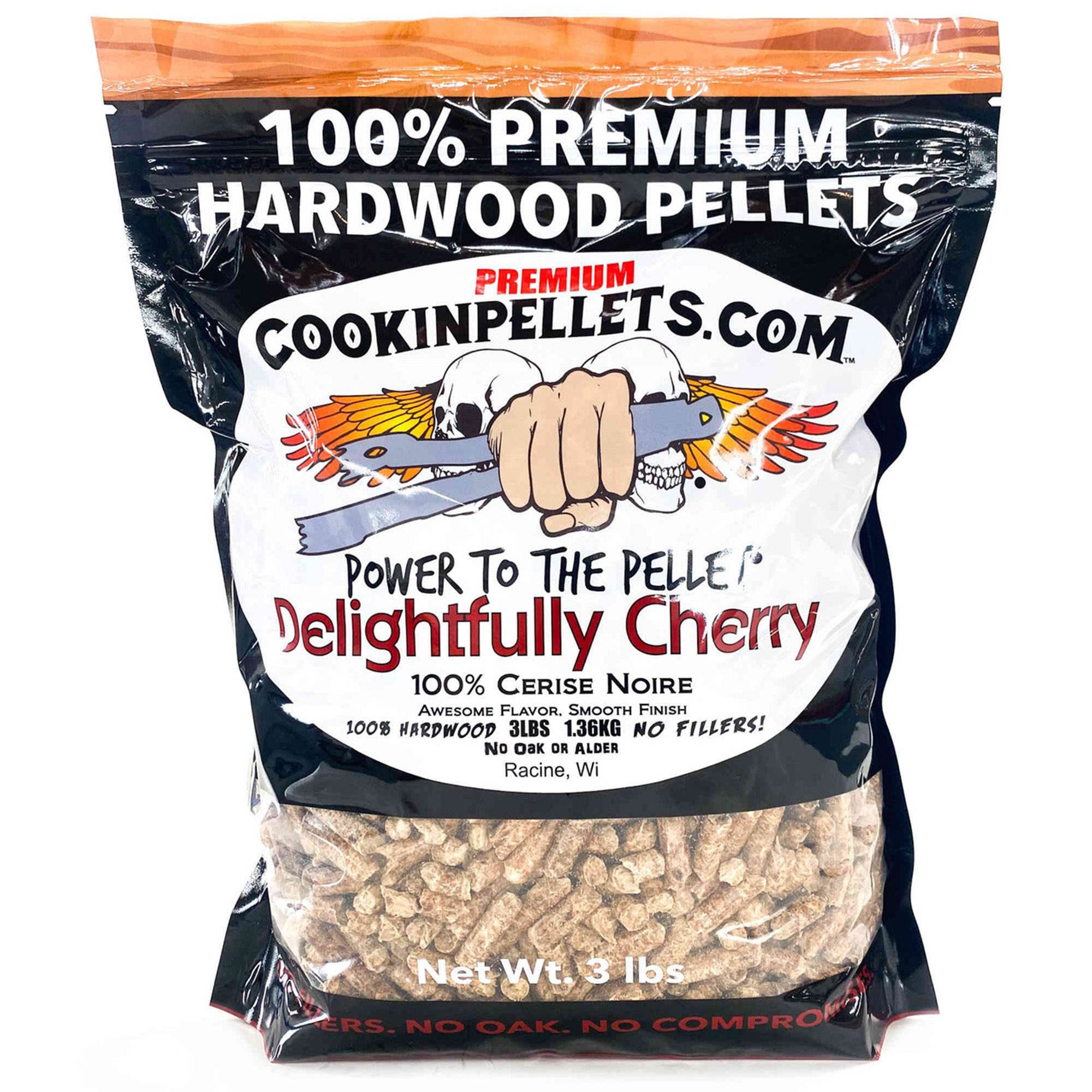 CookinPellets Delightful Cherry Wood Pellets, Indoor Outdoor Smoker, 3lb, 3 Pack - VMInnovations