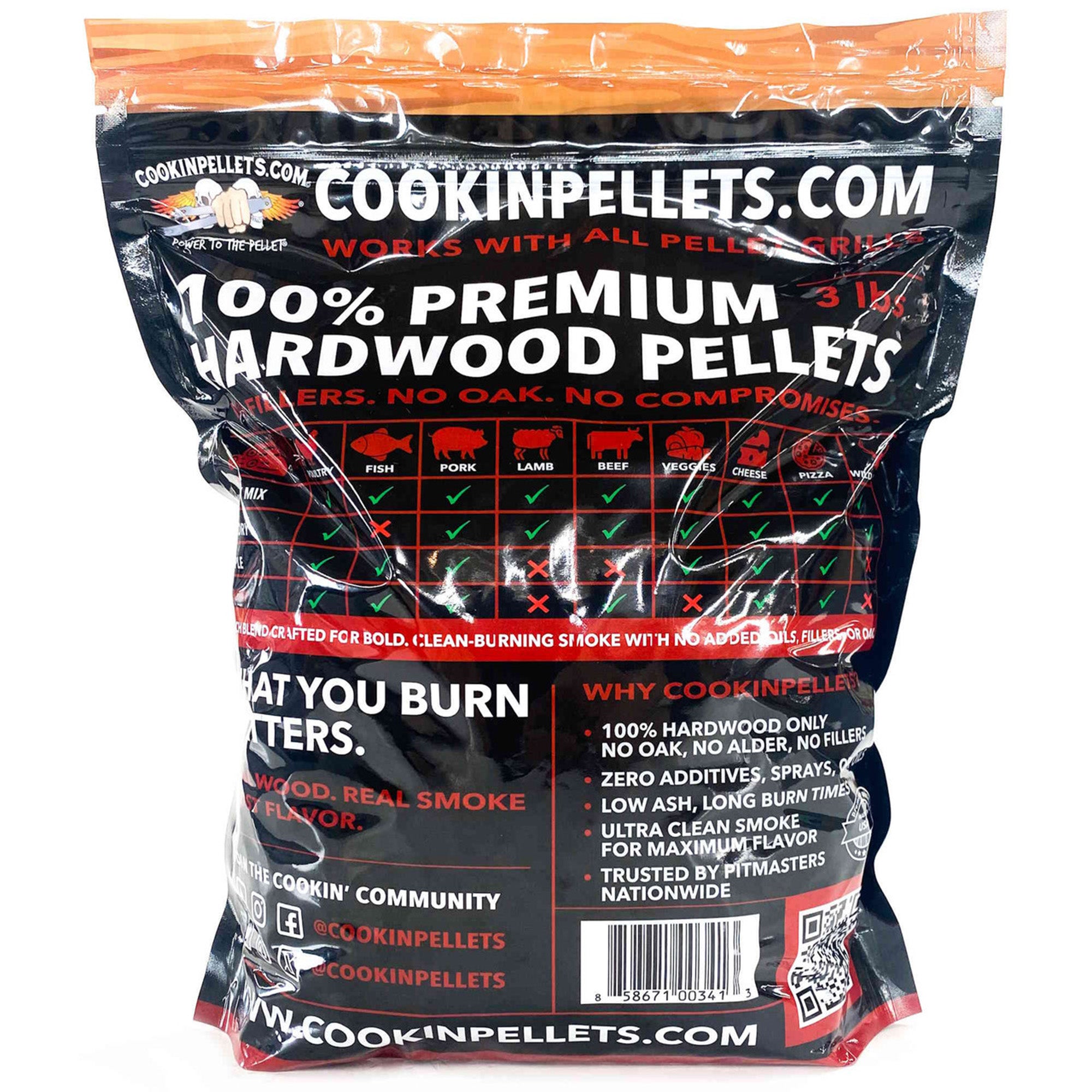 CookinPellets Delightfully Cherry Wood Pellets for Indoor & Outdoor Smoker, 3Lbs - VMInnovations