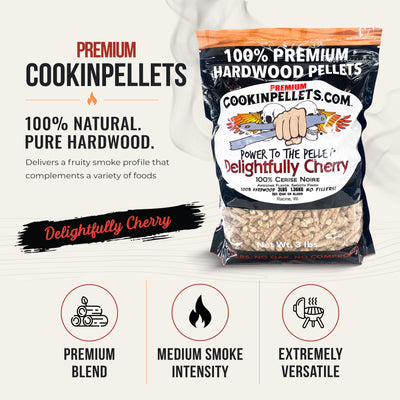 CookinPellets Delightfully Cherry Wood Pellets for Indoor & Outdoor Smoker, 3Lbs - VMInnovations