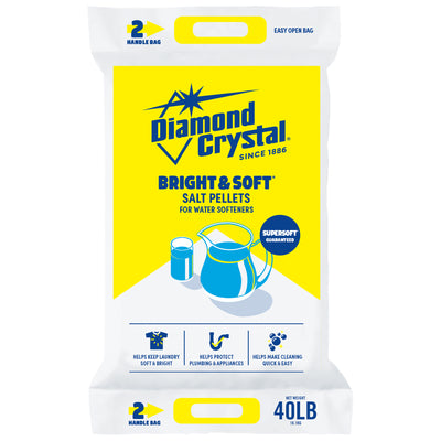Diamond Crystal High Purity Bright & Soft Water Softener Salt Pellets, 40 Pounds