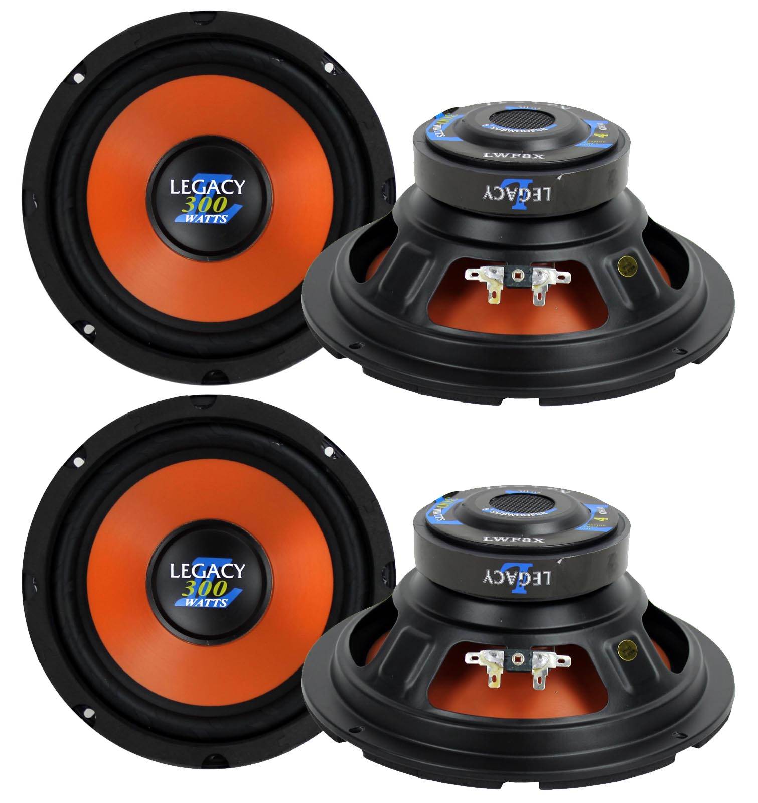 4) New LEGACY LWF8X 8" 300 WATT Car Audio Subwoofers Subs Power Woofers 4 Ohm