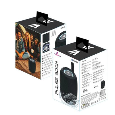 Max Power MPD395 Pulse Boom Portable Bluetooth Speaker with Heavy Bass, Black