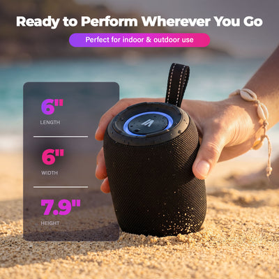 Max Power MPD395 Pulse Boom Portable Bluetooth Speaker with Heavy Bass, Black - VMInnovations