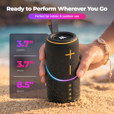 Max Power MPD672 Pulse Xtreme Portable Bluetooth Speaker with Heavy Bass, Black