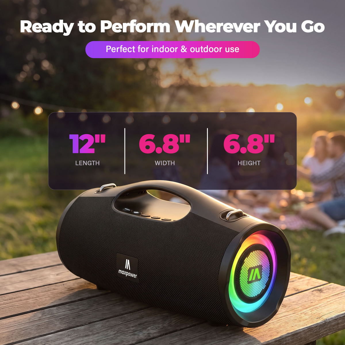 Max Power Ultra Pro M2 Portable, Wireless and Rechargeable Bluetooth Speaker - VMInnovations