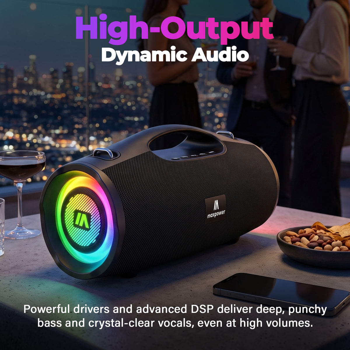 Max Power Ultra Pro M2 Portable, Wireless and Rechargeable Bluetooth Speaker - VMInnovations