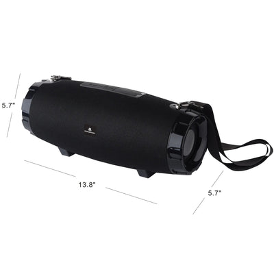 Max Power MPD526 Cyclone 2.0 Rechargeable Bluetooth Speaker, Carry Strap, Black