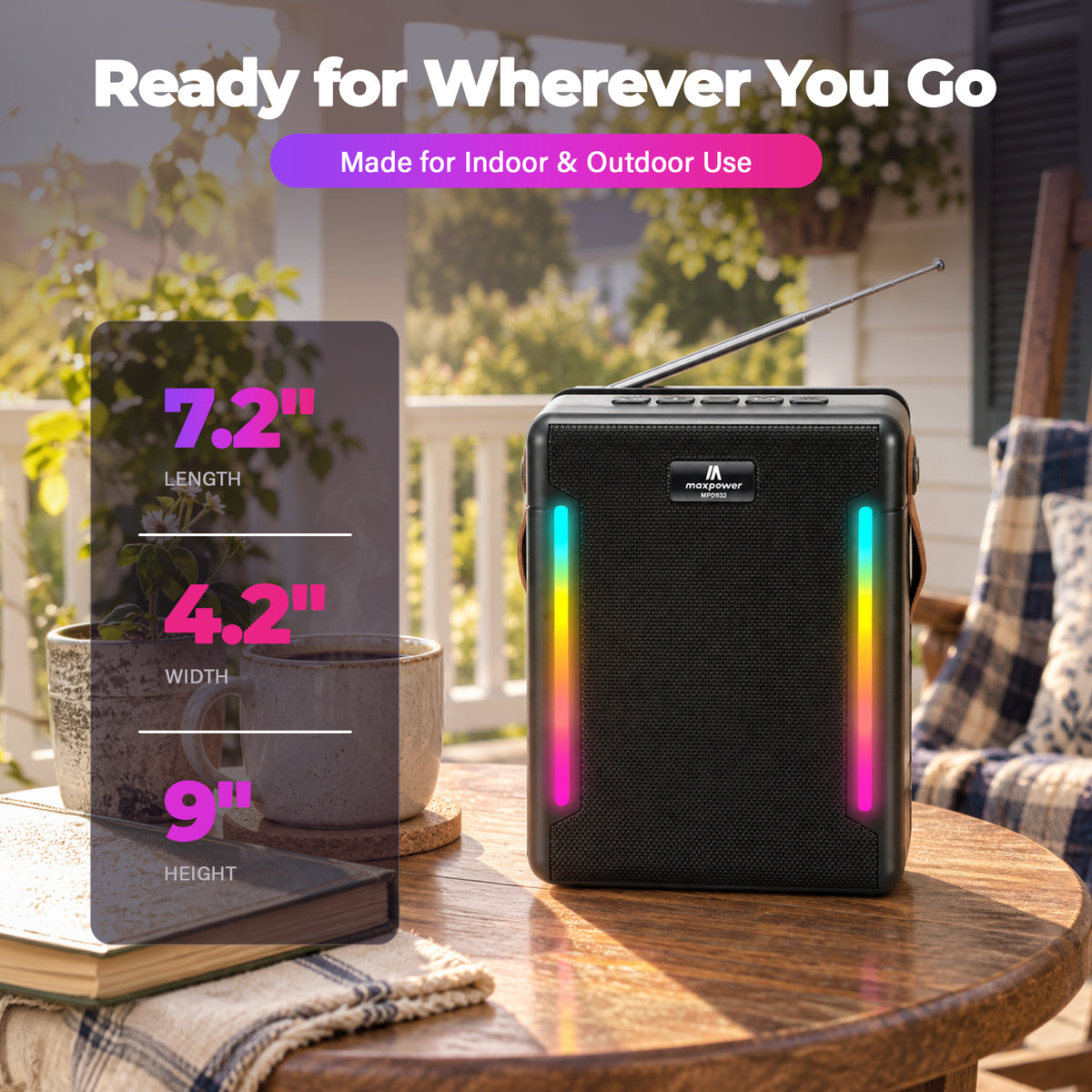 Max Power Solar Beat Bluetooth Speaker with Solar Charging and Type C Charging