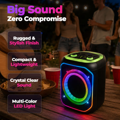 Max Power Lumi Blast karaoke Bluetooth Speaker with Multiple LED Light Modes