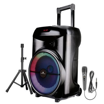 Max Power Rumble 12 Karaoke Bluetooth Trolley Speaker with Adjustable DJ Stand - VMInnovations
