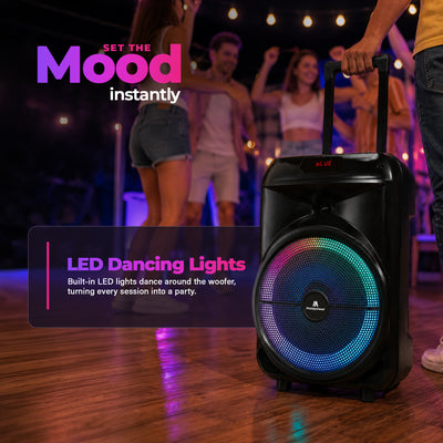 Max Power Rumble 12 Karaoke Bluetooth Trolley Speaker with Adjustable DJ Stand