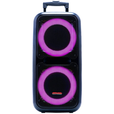 Max Power Ultra Boom X-Bass Party Speaker, Dual 12-Inch Woofers w/ Wireless Mic