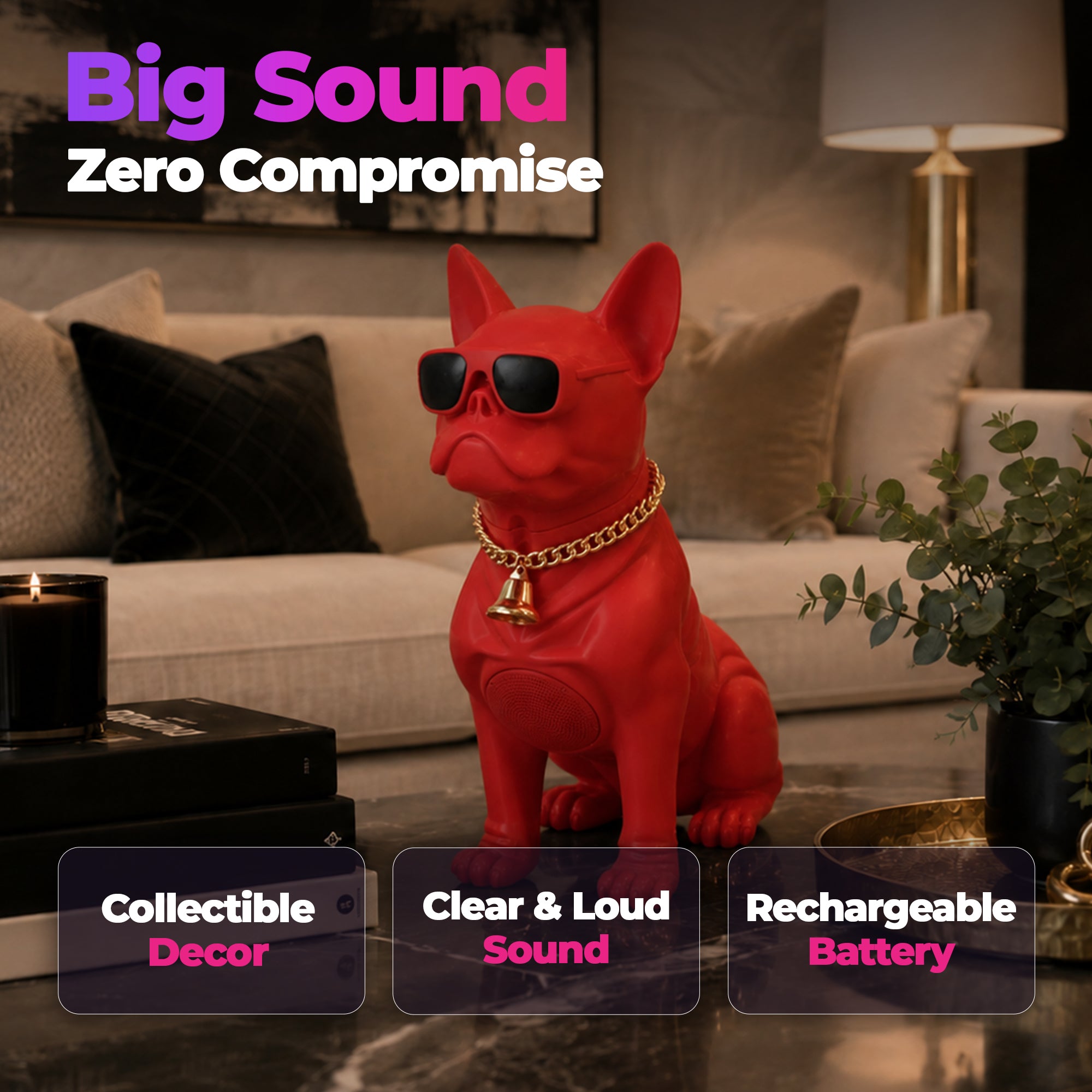 Max Power Bulldog Bluetooth Speaker, Wireless Novelty Party Stereo (Open Box)