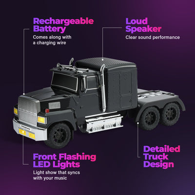 Max Power Semi Truck Bluetooth Speaker, Wireless Big Rig Vehicle Stereo, Black