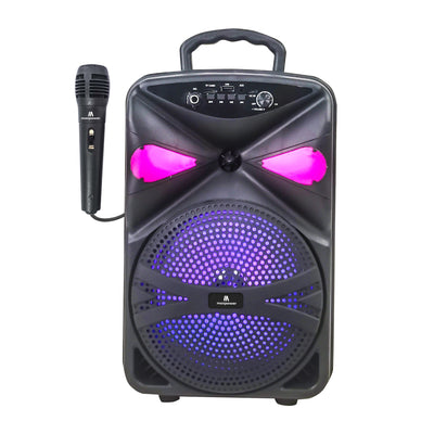 Max Power MPD827 Karaoke Bluetooth Speaker with 8" Woofer, Mic and Carry Handle