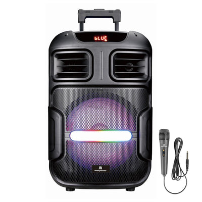 Max Power MPD592 Omnia 12" Portable Karaoke DJ Speaker with Microphone & Wheels - VMInnovations
