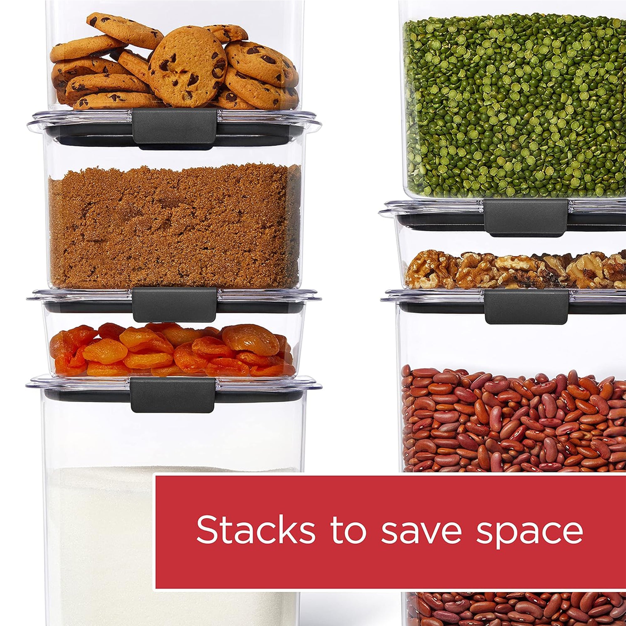 Rubbermaid Brilliance Pantry Airtight and BPA Free Food Storage Container, 7.8 Cup, Gray