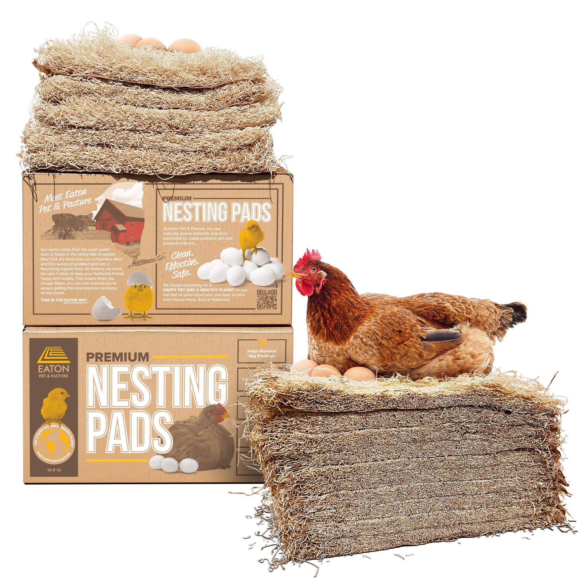Eaton Pet and Pasture Premium Nesting Pads for Laying Hens, 13" x 13", (Used)