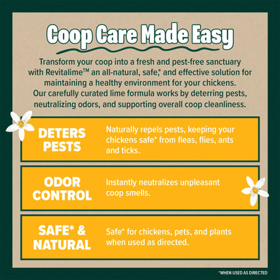 Eaton Pet and Pasture Revitalime Natural Coop Freshener for Chickens, 20 Lbs - VMInnovations