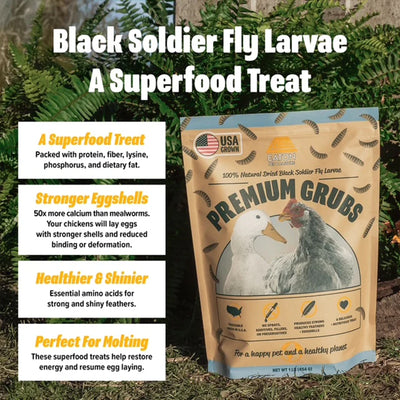 Eaton Pet and Pasture Premium Grubs, High-Calcium Treat for Chickens, Ducks, 5Lb - VMInnovations