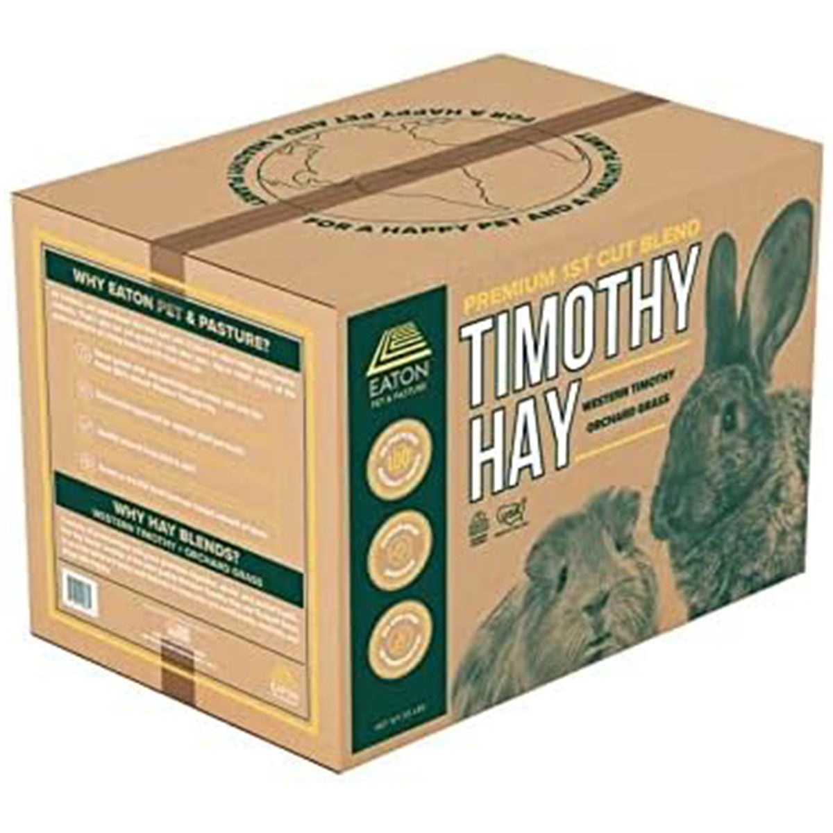 Eaton Pet & Pasture Western Timothy Hay Orchard Blend for Pets, 25 Lb Box (Used)