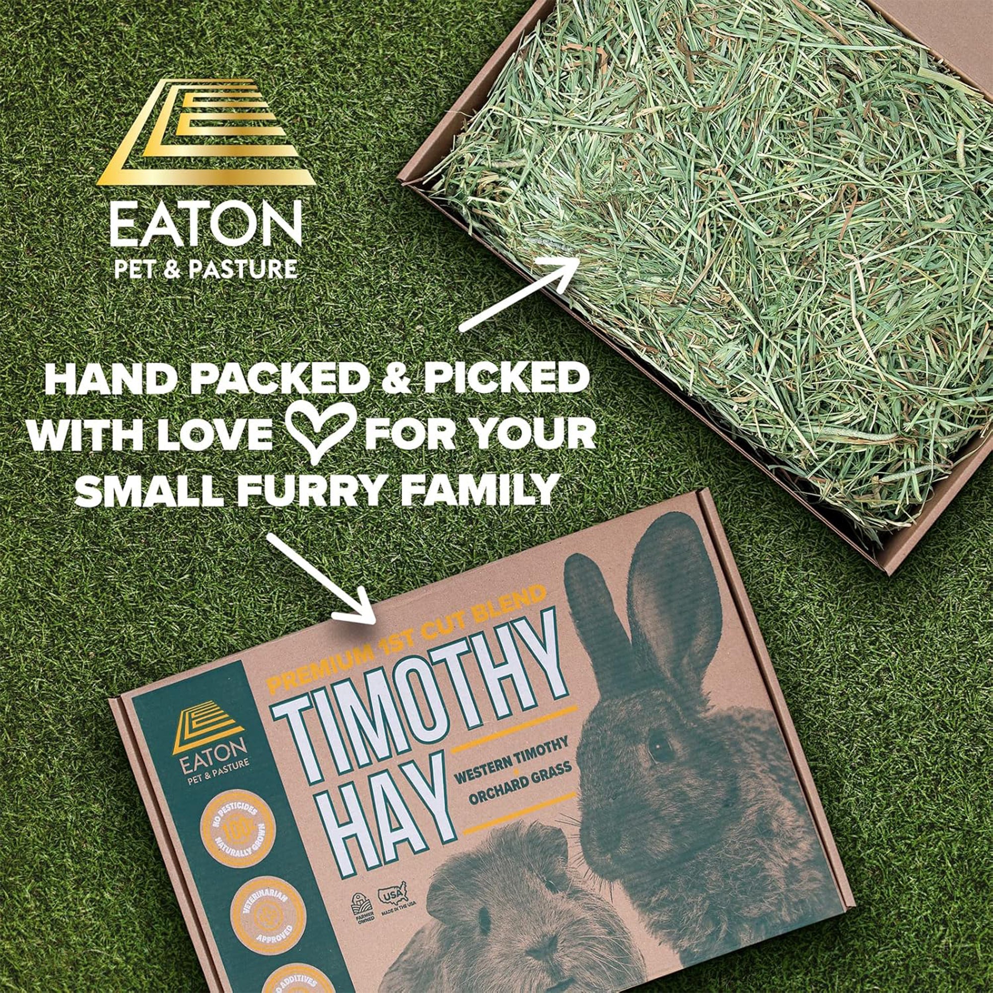 Eaton Pet and Pasture Western Timothy Hay Orchard Blend for Pets, 25 Lb Box