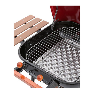 Americana The Swinger Portable Charcoal BBQ Grill with One Side Table, Red
