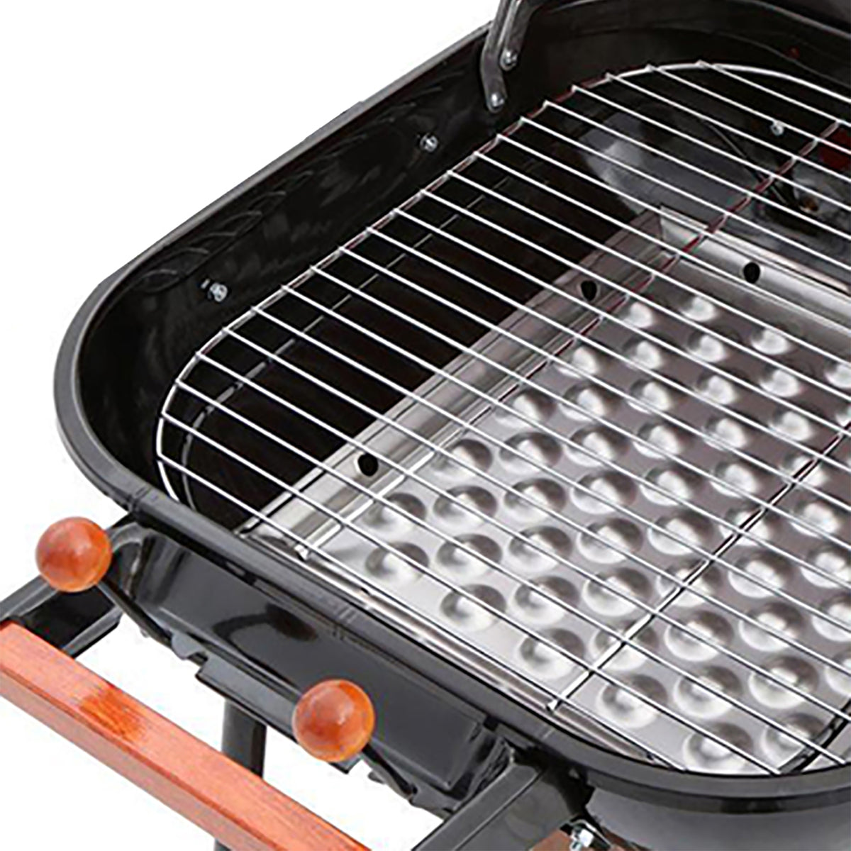 Americana The Swinger Portable Charcoal BBQ Grill w/ One Side Table, Black - VMInnovations
