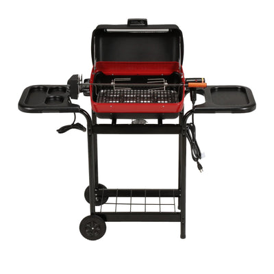 Americana 3-Zone Electric Tabletop BBQ Grill w/ Cart & Polymer Side Tables