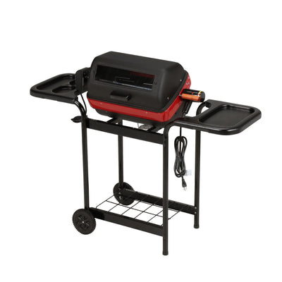 Americana 3-Zone Electric Tabletop BBQ Grill w/ Cart & Polymer Side Tables