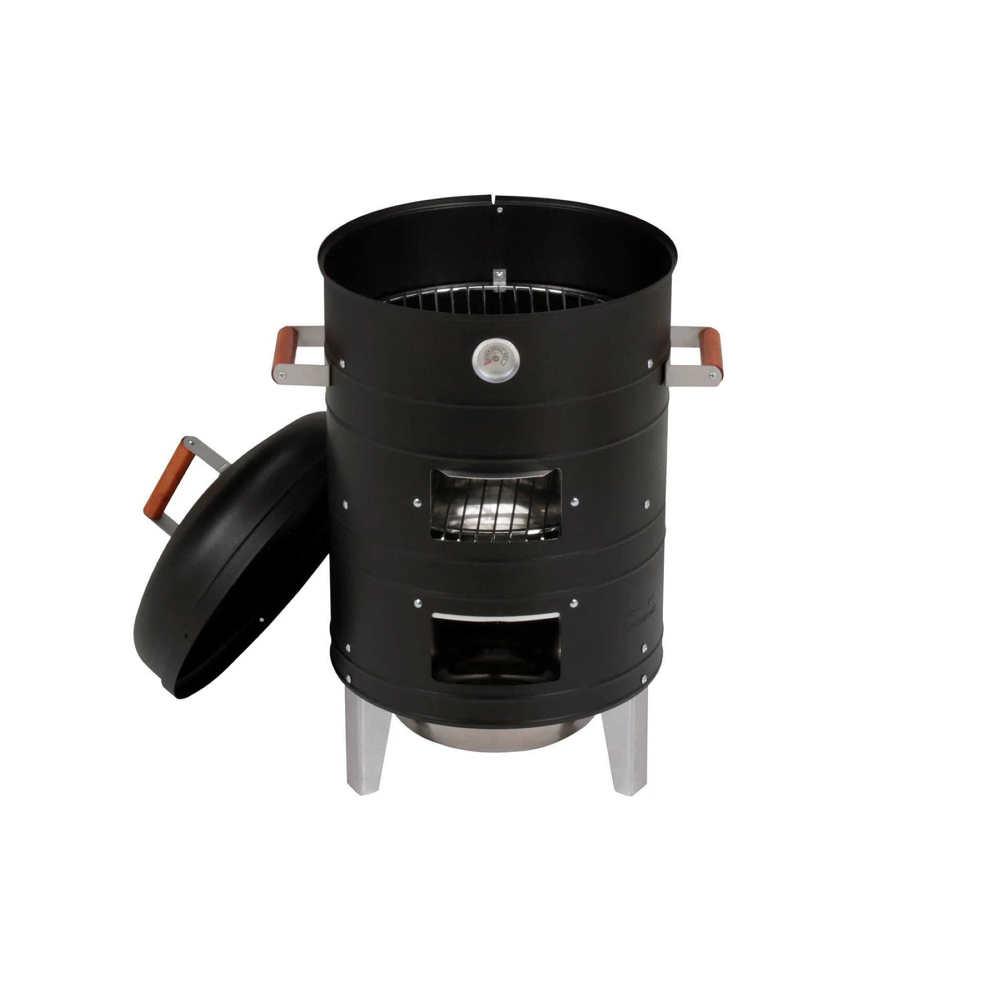 Americana Charcoal Water Smoker, Vertical Outdoor BBQ, 351 sq in, Black