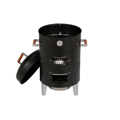 Americana Charcoal Water Smoker, Vertical Outdoor BBQ, 351 sq in, Black