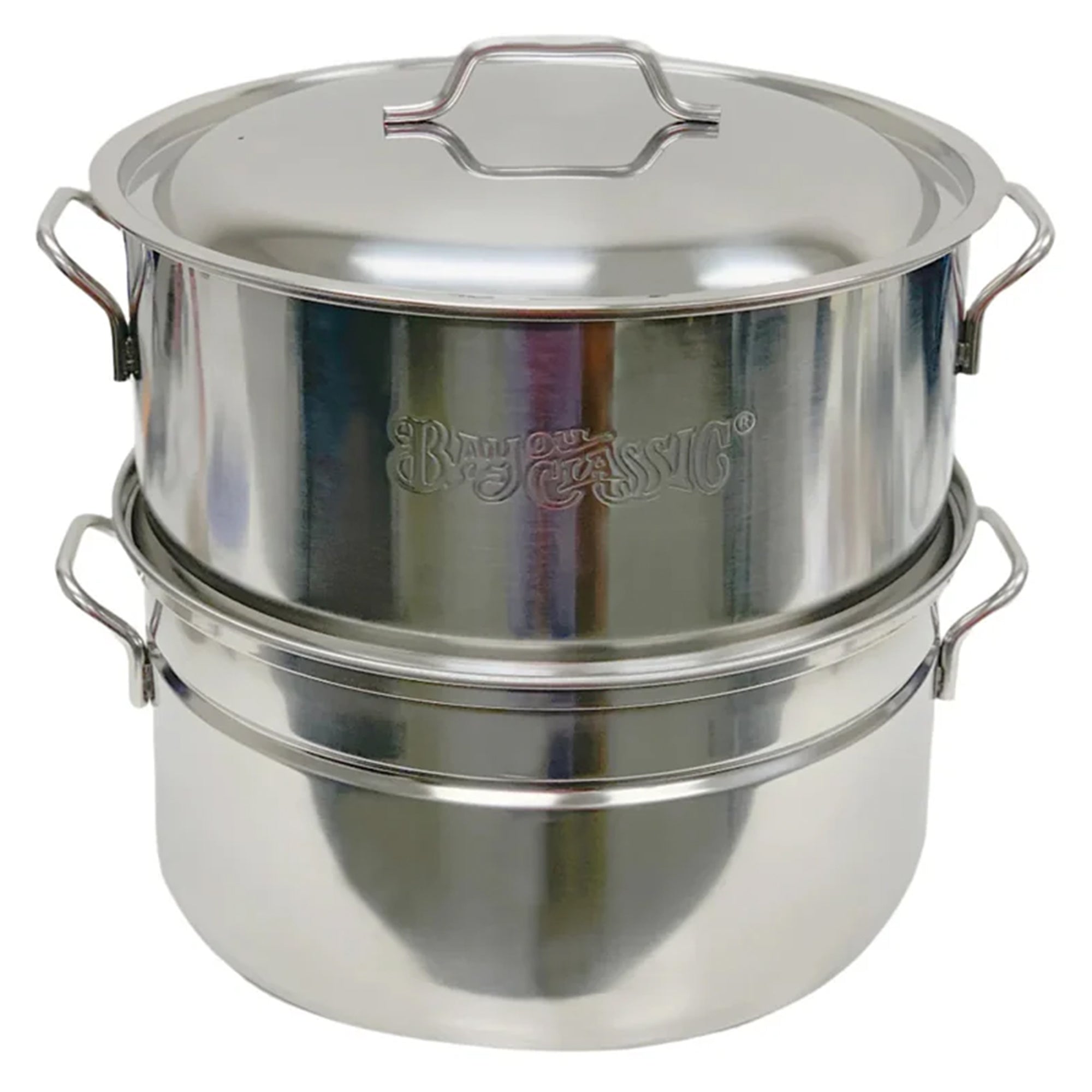 Bayou Classic Stainless Oyster Steamer, Large Seafood Vegetable Steaming Pot Lid