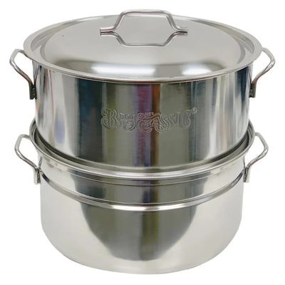 Bayou Classic Stainless Oyster Steamer, Large Seafood Vegetable Steaming Pot Lid