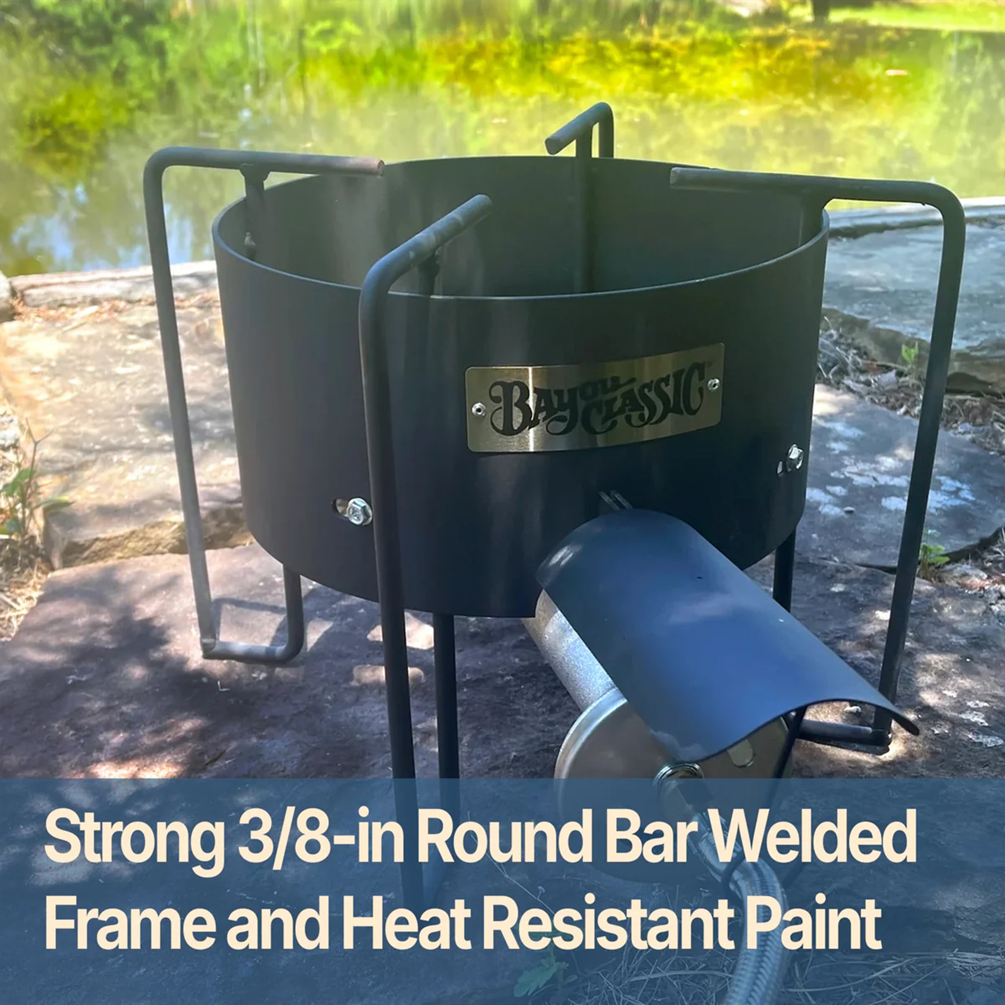 Bayou Classic Banjo Cooker, 16-Inch Propane Burner for Crawfish and Crab Boils