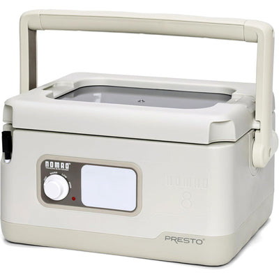 Presto 06030 8 Quart Nomad Portable Electric Slow Cooker with Locking Lid, White