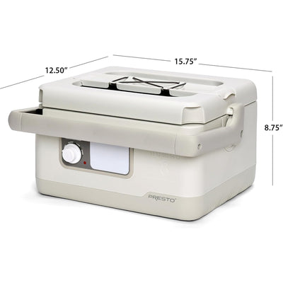 Presto 06030 8 Quart Nomad Portable Electric Slow Cooker with Locking Lid, White