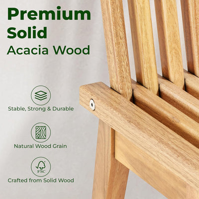 Melino 47 Inch 3-in-1 Convertible Acacia Wood Bench for Indoors and Outdoors