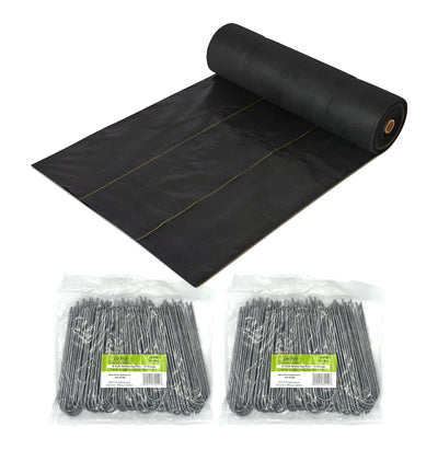 DeWitt P6 Pro 5 Landscape Weed Barrier & 2 Pack U-Shaped Rounded Top Anchor Pins