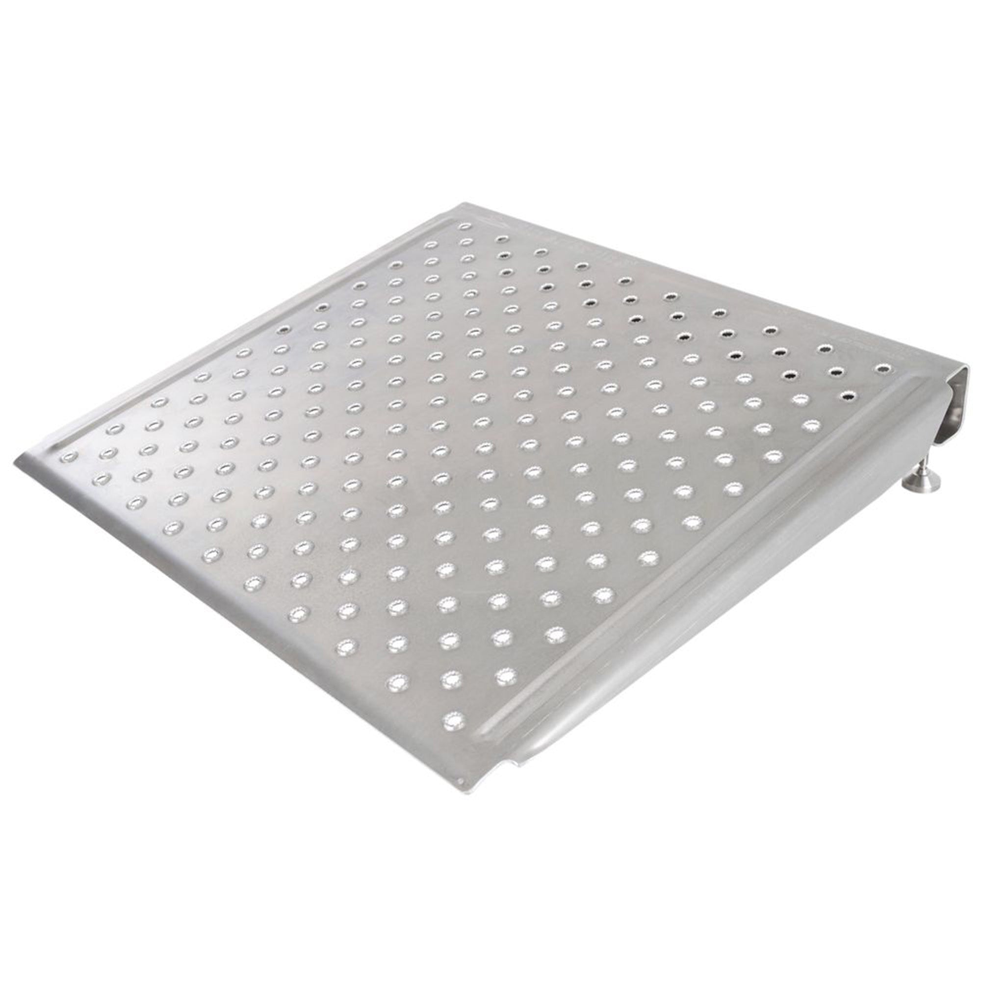 Silver Spring 30 Inch Adjustable Aluminum Wheelchair Door Threshold Ramp, Silver