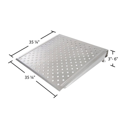 Silver Spring 36 Inch Adjustable Aluminum Wheelchair Door Threshold Ramp, Silver