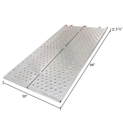 Black Widow 94" x 50" Aluminum Folding ATV Ramp, 1500 Lb Truck Loading Ramp