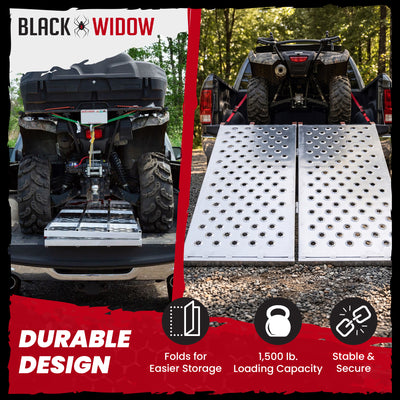 Black Widow 94" x 50" Aluminum Folding ATV Ramp, 1500 Lb Truck Loading Ramp - VMInnovations