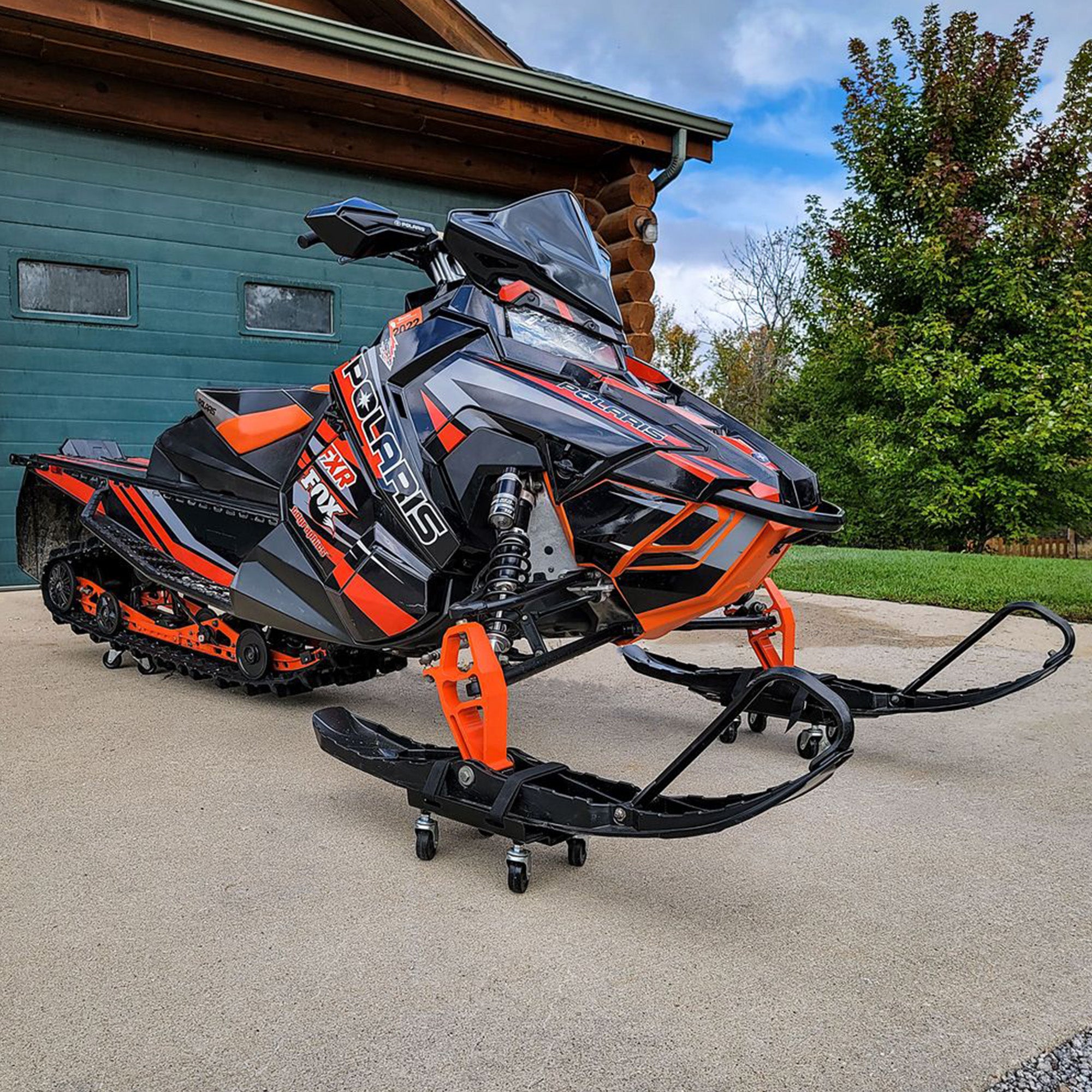 Black Ice 3-Piece Snowmobile Dolly Set for Ski & Track Storage, 1500 Lb Capacity