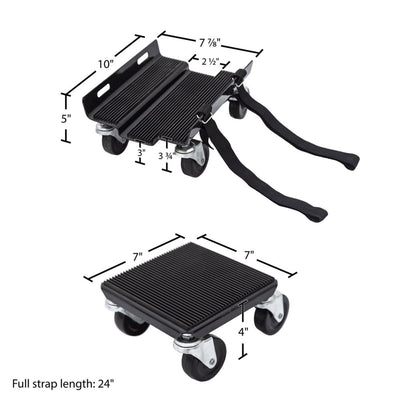 Black Ice 3-Piece Snowmobile Dolly Set for Ski & Track Storage, 1500 Lb Capacity